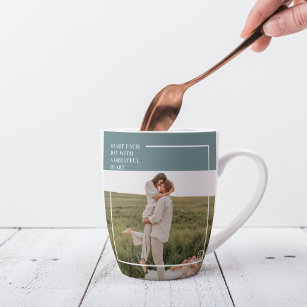 Moderne foto Groene familie — liefdevol cadeau Latte Mok