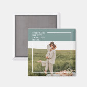 Moderne foto Groene familie — liefdevol cadeau Magneet (Voorkant / Achterkant)