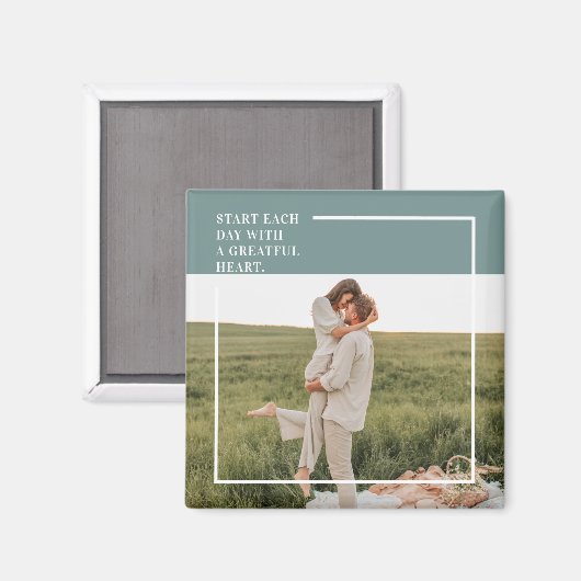 Moderne foto Groene familie — liefdevol cadeau Magneet (Voorkant / Achterkant)