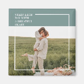 Moderne foto Groene familie — liefdevol cadeau Magneet (Voorkant)