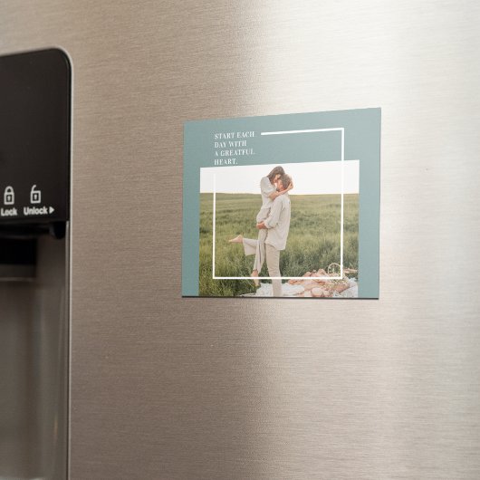 Moderne foto Groene familie — liefdevol cadeau Magneet