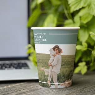 Moderne foto Groene familie — liefdevol cadeau Papieren Bekers