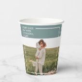 Moderne foto Groene familie — liefdevol cadeau Papieren Bekers (Achterkant)