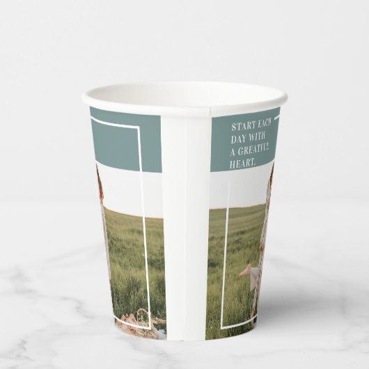 Moderne foto Groene familie — liefdevol cadeau Papieren Bekers (Rechts)