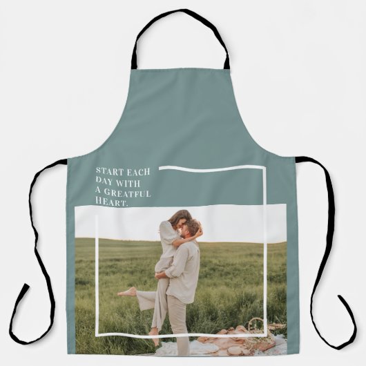 Moderne foto Groene familie — liefdevol cadeau Schort (Voorkant)