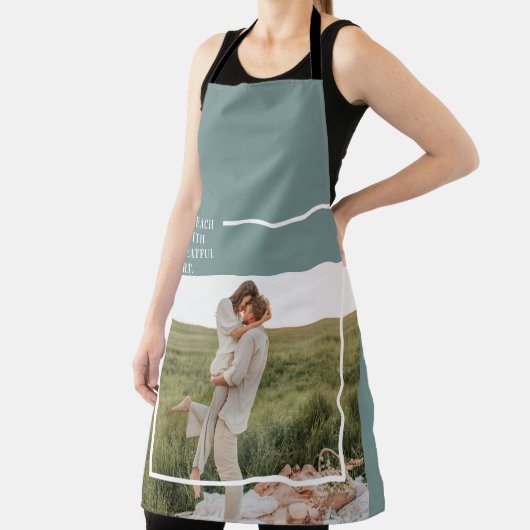 Moderne foto Groene familie — liefdevol cadeau Schort (Insitu)