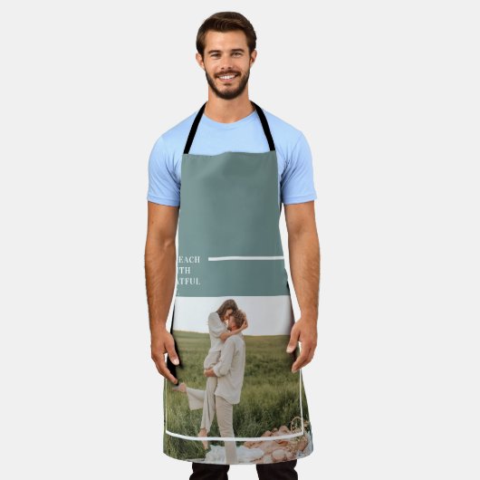 Moderne foto Groene familie — liefdevol cadeau Schort (Gedragen)