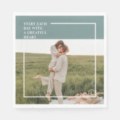 Moderne foto Groene familie — liefdevol cadeau Servet (Voorkant)