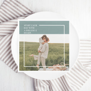 Moderne foto Groene familie — liefdevol cadeau Servet