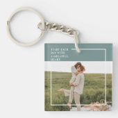 Moderne foto Groene familie — liefdevol cadeau Sleutelhanger (voorkant)