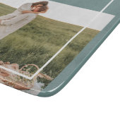 Moderne foto Groene familie — liefdevol cadeau Snijplank (Hoek)