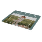 Moderne foto Groene familie — liefdevol cadeau Snijplank (Hoek)