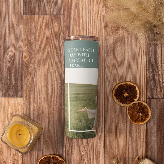 Moderne foto Groene familie — liefdevol cadeau Thermosbeker