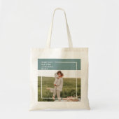 Moderne foto Groene familie — liefdevol cadeau Tote Bag (Voorkant)