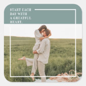 Moderne foto Groene familie — liefdevol cadeau Vierkante Sticker (Voorkant)