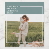 Moderne foto Groene familie — liefdevol cadeau Wijn Etiket (Enkel label)