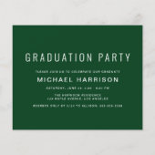 Moderne foto Groene Graduation Party uitnodiging (Achterkant)
