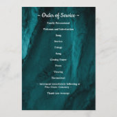 Moderne foto groene marmer orde van dienst begrafe programmakaart (Achterkant)