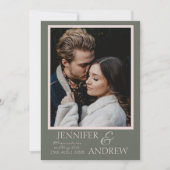 Moderne foto Groene tropisch sparen de Datum Save The Date (Voorkant)