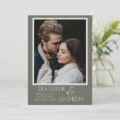 Moderne foto Groene tropisch sparen de Datum Save The Date (Staand voorkant)