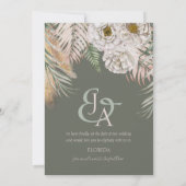 Moderne foto Groene tropisch sparen de Datum Save The Date (Achterkant)