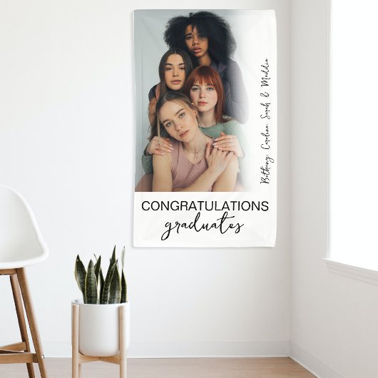 Moderne foto groep afstudeerfeest spandoek