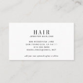 Moderne foto haarstylist haardecoratie visitekaartje (Achterkant)