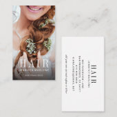 Moderne foto haarstylist haardecoratie visitekaartje (Voorkant / Achterkant)