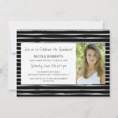 Moderne Foto Hand Geletterde Afstudeerfeest Uitnod Aankondiging (Achterkant)