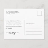 Moderne foto handgeschreven bruiloft bedankt briefkaart (Achterkant)