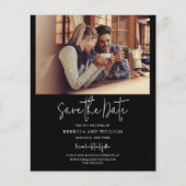 Moderne foto handgeschreven bruiloft Bewaar de dat (Voorkant)