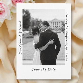 Moderne foto handgeschreven bruiloft Bewaar de dat Save The Date