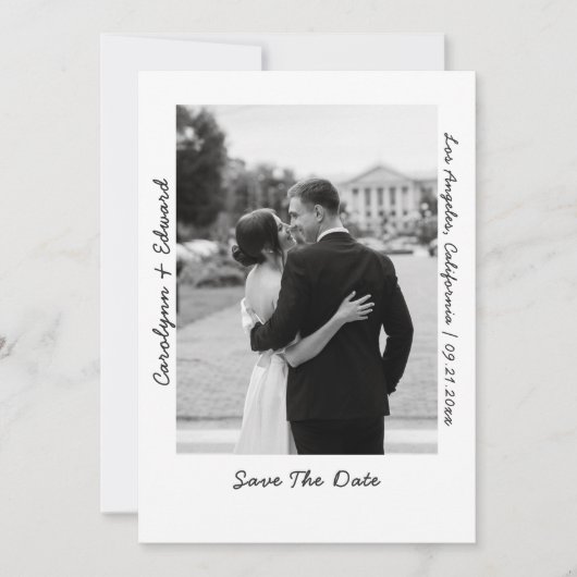 Moderne foto handgeschreven bruiloft Bewaar de dat Save The Date (Voorkant)