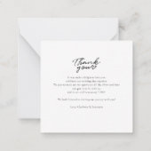 Moderne foto-handgeschreven bruiloft Dank je Notitiekaartje (Achterkant)