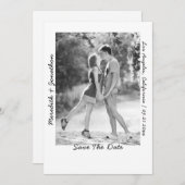 Moderne foto handgeschreven bruiloft save the date (Voorkant / Achterkant)