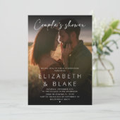 Moderne foto Handgeschreven Script Couple's Shower Kaart (Staand voorkant)