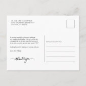 Moderne Foto Handgeschreven Trouw Dankjewel Briefkaart (Achterkant)