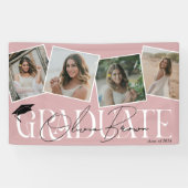 Moderne Foto & Handtekening Graduation Party Spandoek (Horizontaal)