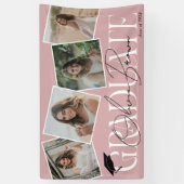 Moderne Foto & Handtekening Graduation Party Spandoek (Verticaal)