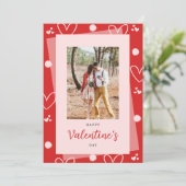 Moderne foto Happy Valentijnsdag vriendje Feestdagenkaart (Staand voorkant)