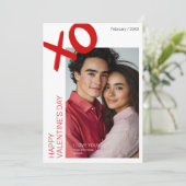 Moderne foto Happy Valentines Day XO Jubileum Feestdagenkaart (Staand voorkant)