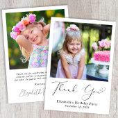 Moderne foto hart script verjaardag bedankkaart