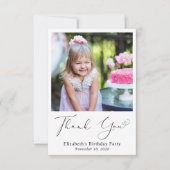 Moderne foto hart script verjaardag bedankkaart (Voorkant)