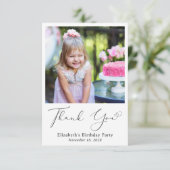 Moderne foto hart script verjaardag bedankkaart (Staand voorkant)