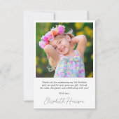 Moderne foto hart script verjaardag bedankkaart (Achterkant)