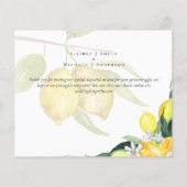 Moderne foto Hartelijk dank voor het Kaart Lemons- (Achterkant)