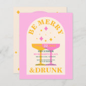 Moderne, foto, heldere en grappige kerstuitnodigin (Voorkant / Achterkant)