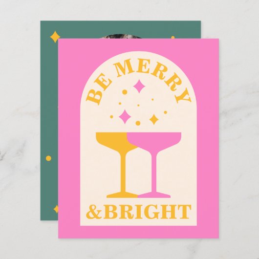 Moderne, foto, heldere kerstkaart (Voorkant / Achterkant)