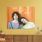 Moderne Foto Herdenkings- Verloving Huwelijksdatum Canvas Afdruk (Insitu (Woonkamer))