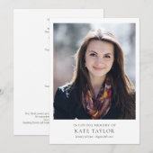 Moderne foto herdenkingsdag van het leven programmakaart (Voorkant / Achterkant)